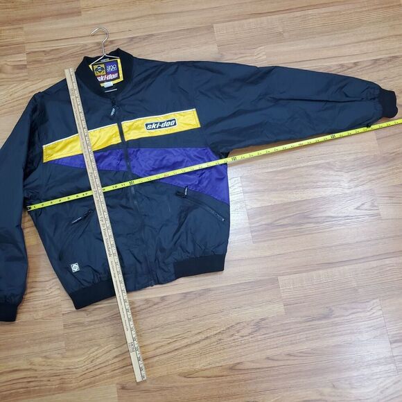 Ski Doo Bombardier Snowmobile Jacket Men L Checkered Flag Racing 3 in 1 Vintage - Picture 7 of 16